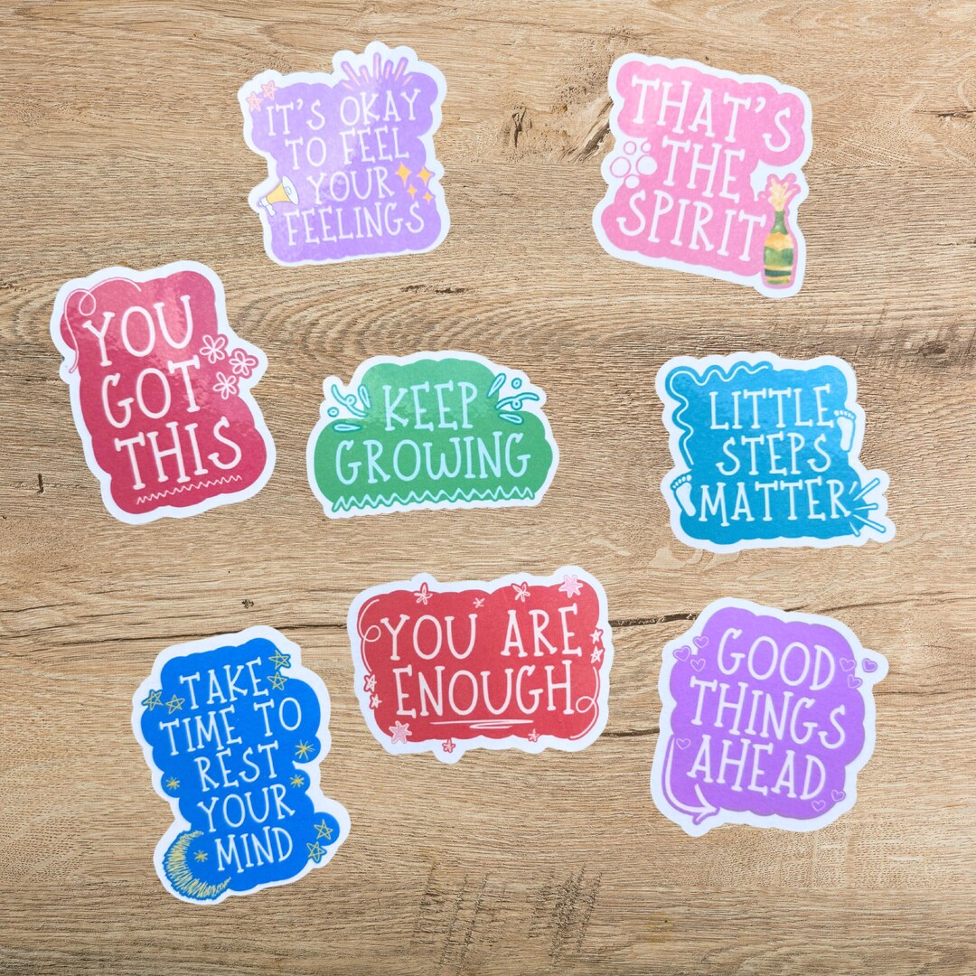 Positive Affirmation Stickers - Inspirational Mental Health Quotes and ...