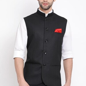 Half sleeve nehru jacket hot sale