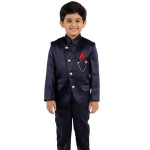 Indian Ethnic Jodhpuri Suit for Kids, Bandhgala Suit for Teen Baby Kid, Kids Suit for Wedding, Ethnic Suit for Boy | FREE Size Customization