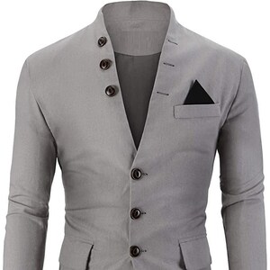  Slim Fit Mens Corduroy Blazers Negro Gris Beige Hombre Blazer  Casual Traje Chaqueta, Beige : Ropa, Zapatos y Joyería