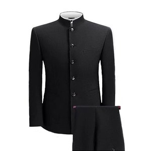 Black Indian Ethnic Stylish Jodhpuri Suit for Men Mandarin - Etsy