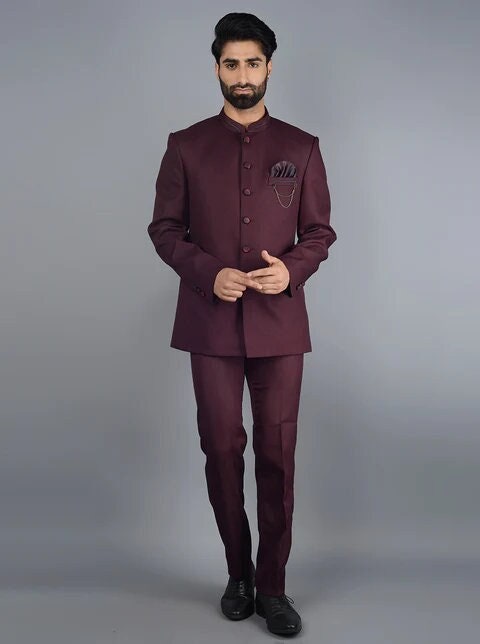 Indian Ethnic Stylish Contrast Jodhpuri Suit for Men Mandarin Suit for Men  Jodhpuri Blazer for Wedding, Bandhgala Suit for Men Ethnic Wear - Etsy