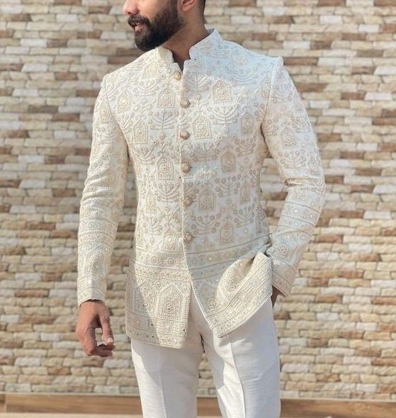 Black Color Velvet Fabric Wedding Wear Jodhpuri Suit For Men