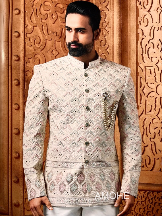 Buy Indian Ethnic Heavy Embroidery Sequin Jodhpuri Suit for Man