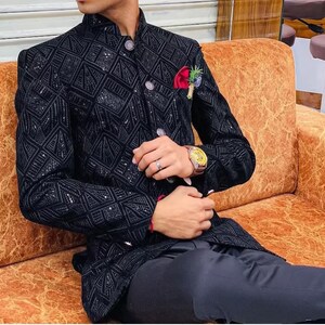 Indian Ethnic Stylish Sequins Designer Jodhpuri Suit for Man, Suit for Groom, Jodhpuri Blazer for Wedding, Bandhgala Suit for Men Festival