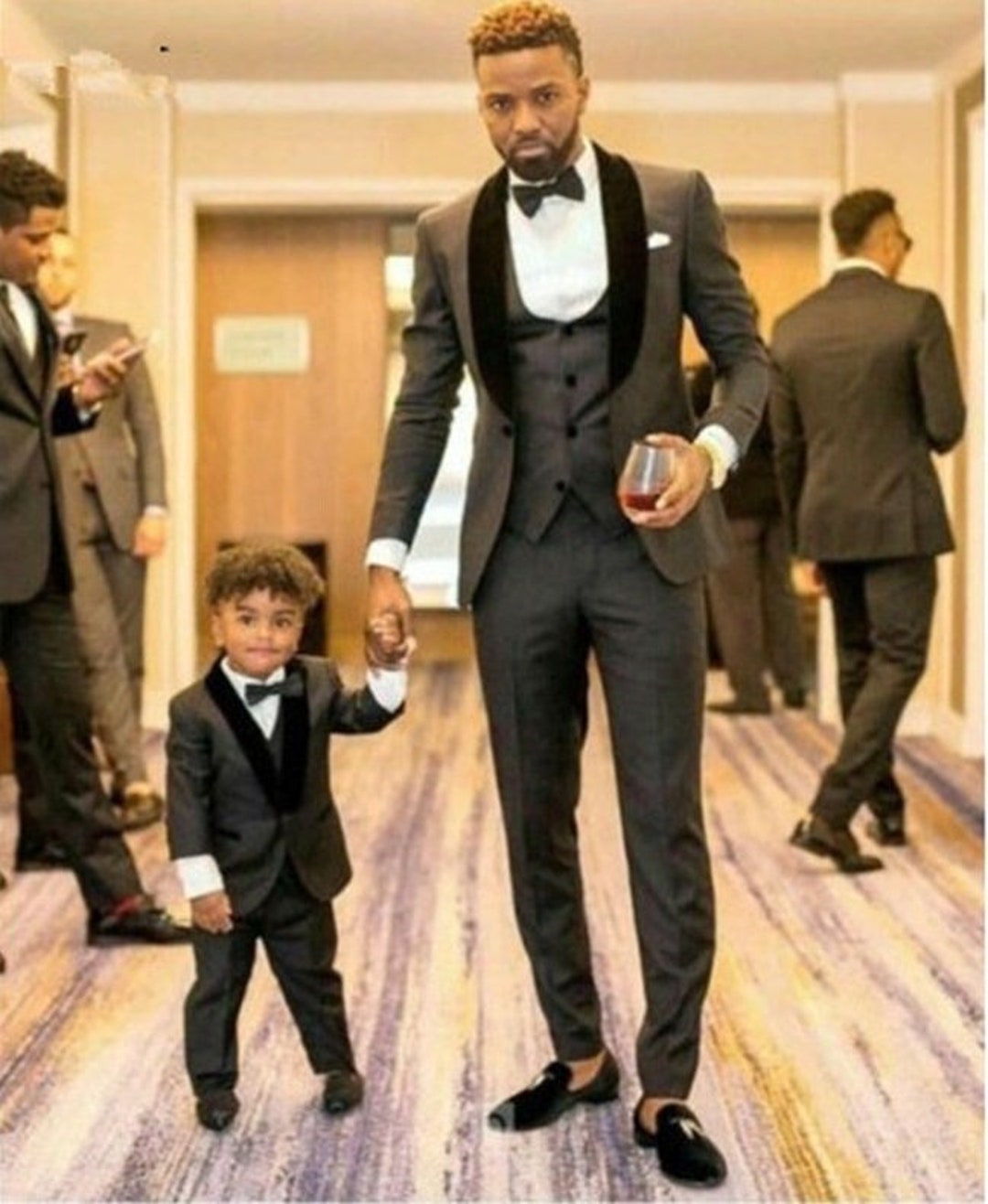 Father And Son Matching Outfits For Wedding Tuxedo 3 Piece Skinny Fit  Blazer Sets Autumn Winter Men's Clothing Business Clothing - Suits -  AliExpress