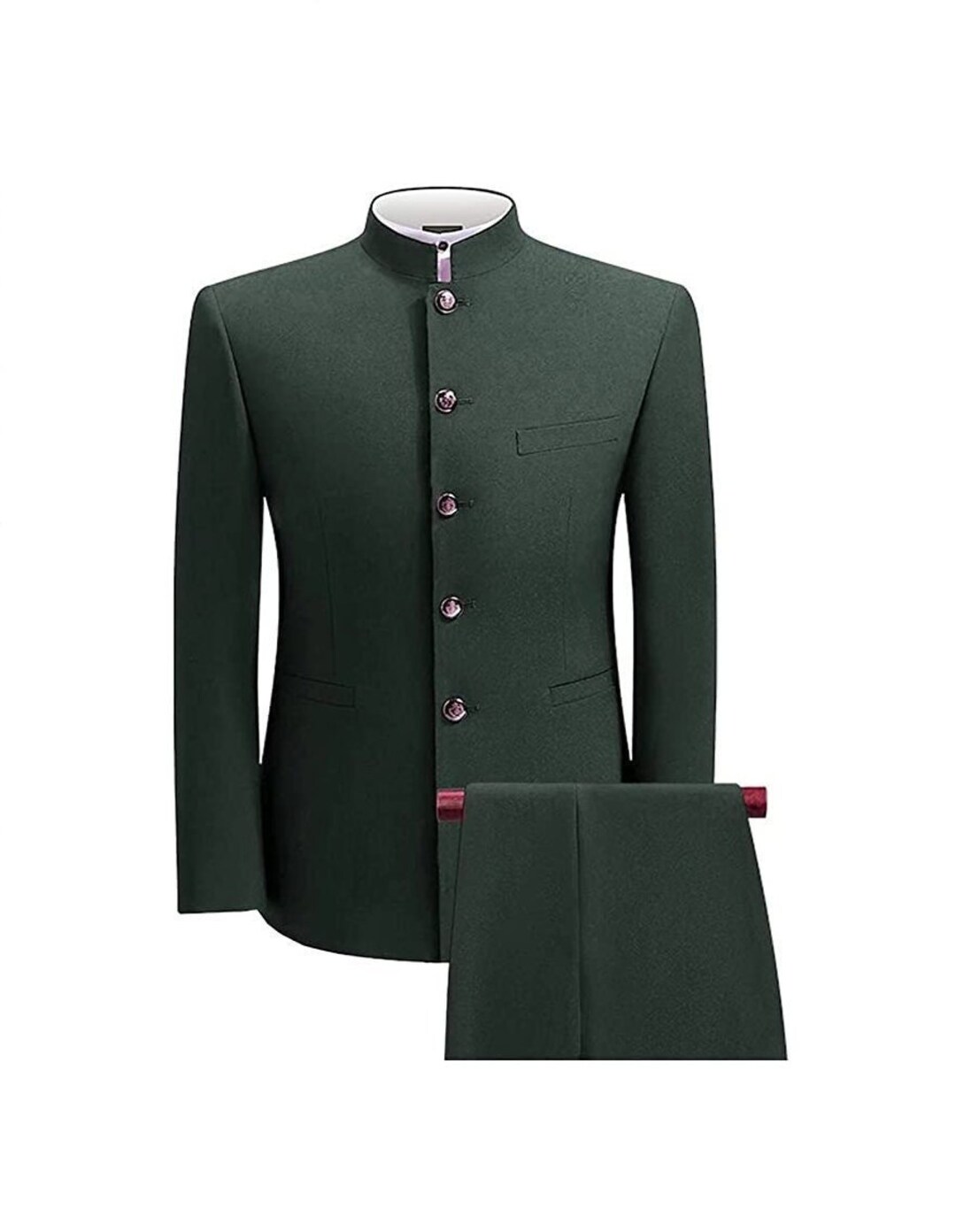 Dark Green Indian Ethnic Stylish Jodhpuri Suit for Men Mandarin Suit ...