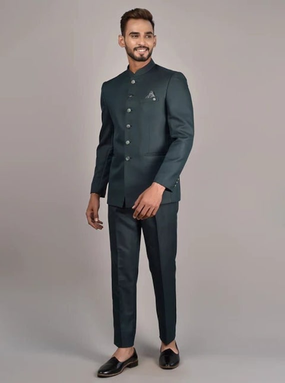 Men Suit Sky Blue Jodhpuri Suit | Indian Wedding Suit | Sainly– SAINLY