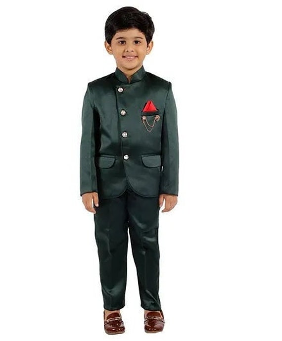 Indian Ethnic Jodhpuri Suit for Kids Bandhgala Suit for Teen Baby