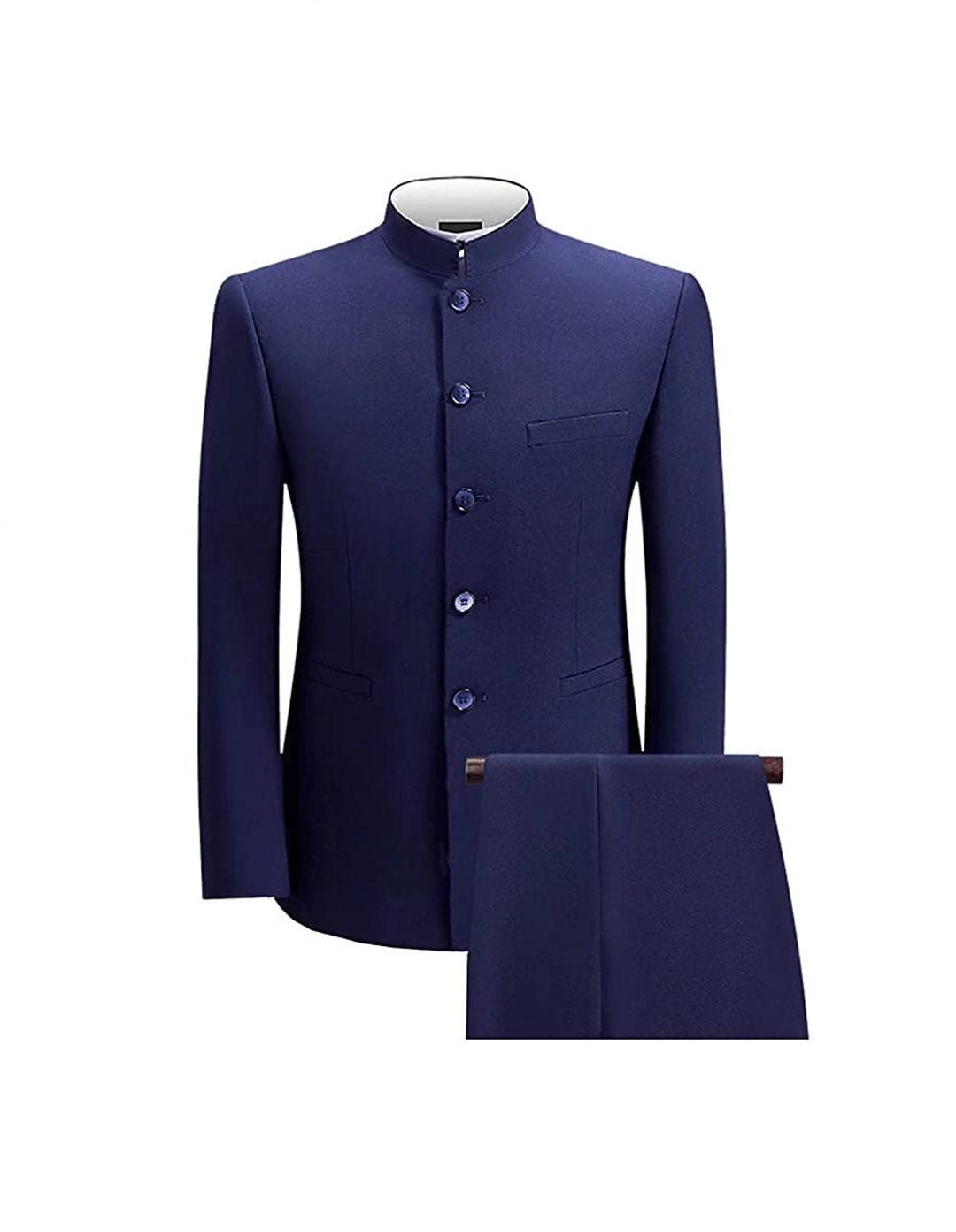 Blue Indian Ethnic Stylish Jodhpuri Suit for Men, Mandarin Suit for Men ...
