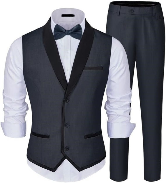 Dark grey suit with dark orange waistcoat | Navy check suit, Wedding suits  men, Fashion suits for men