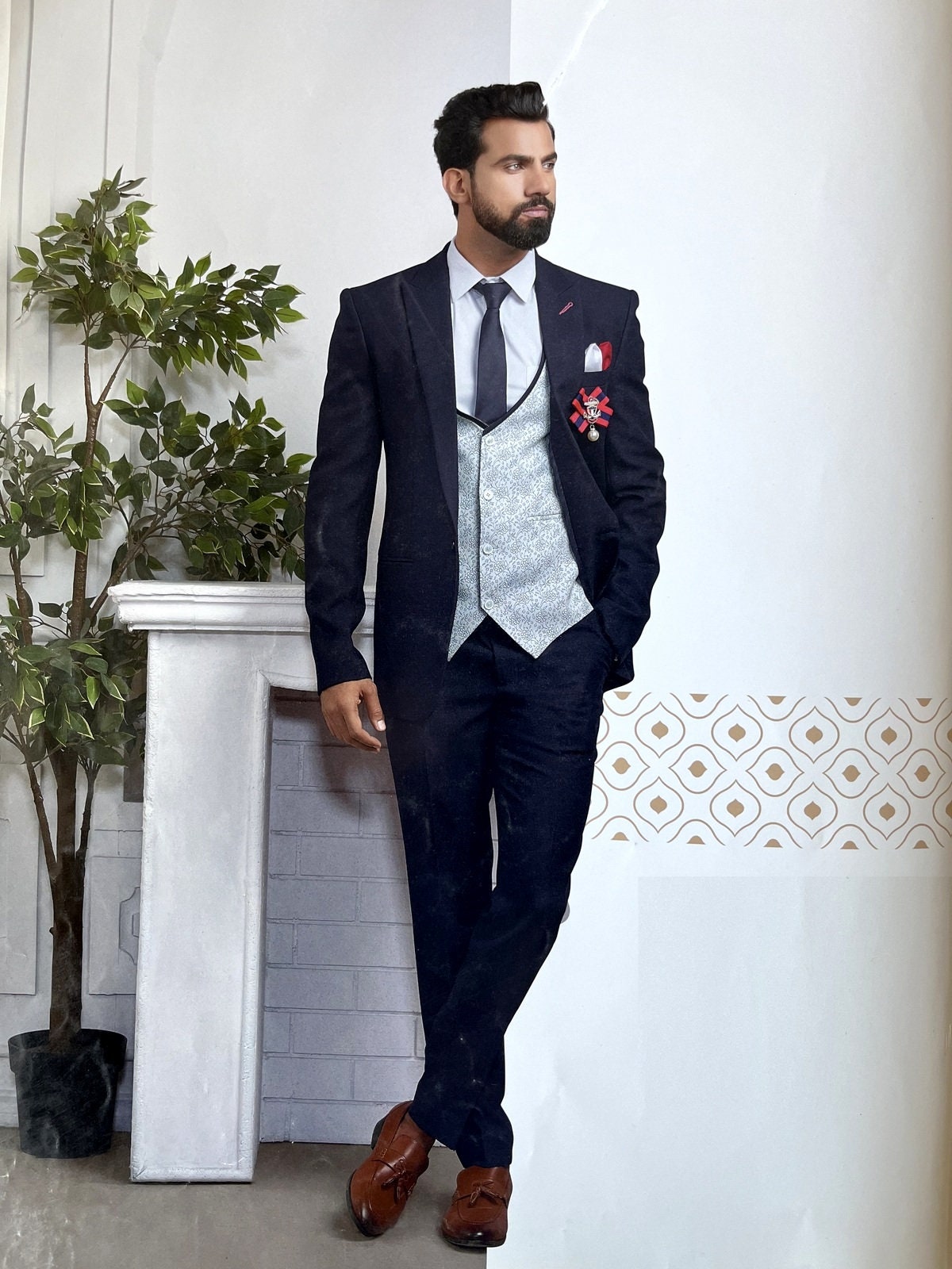 Premium Two Piece Suit for Men, Office Suit, Formal Suit, Wedding Suit,  Party Suit, Casual Suit With Free Matching Tie -  Hong Kong