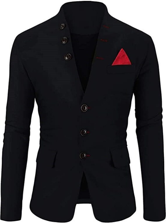 Americana Hombre,Blazer Informal Para Hombre 1 Botón Slim Fit