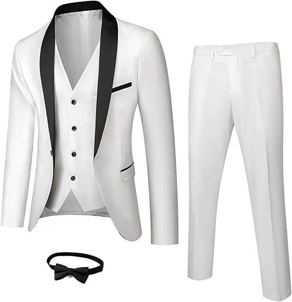 Three Piece Slim Fit Tuxedo Suit Set Imported Fabric One - Etsy