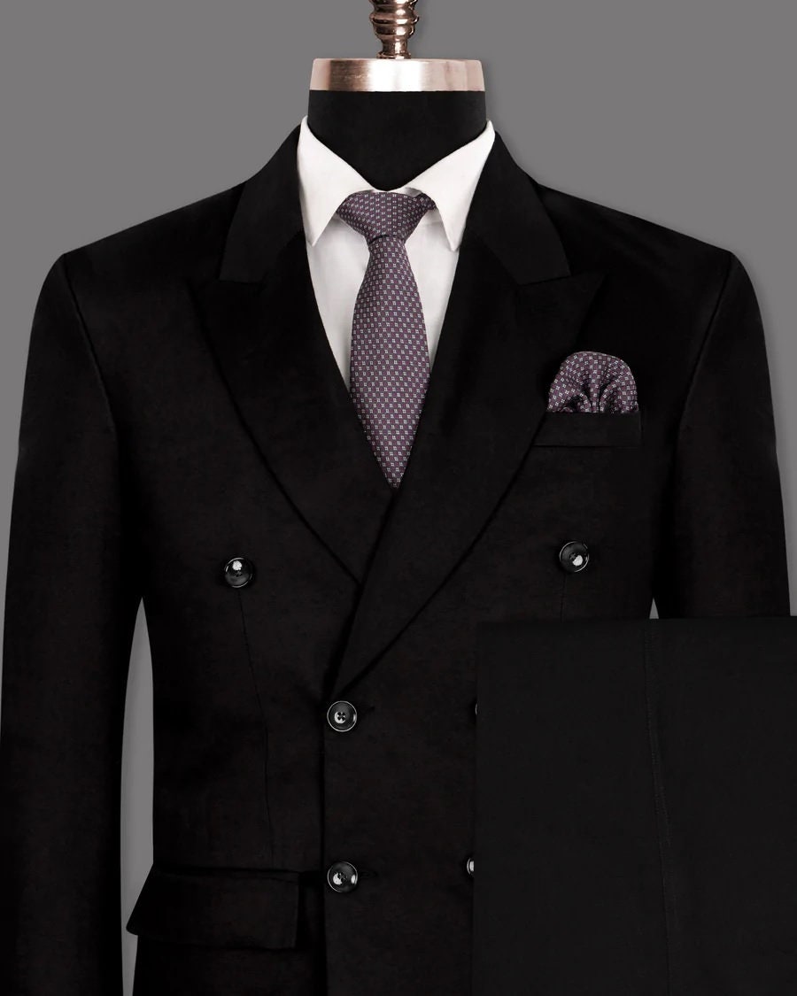 Black Double Breasted Formal Suit for Men Suit for Office Etsy
