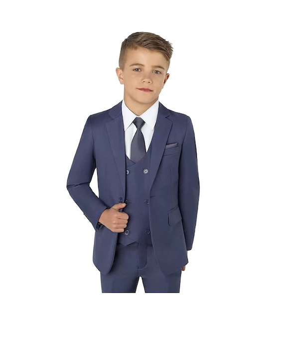 Boy Suit 3 Piece Slim Fit Kids Formal Blazer Vest Pants Set Suit