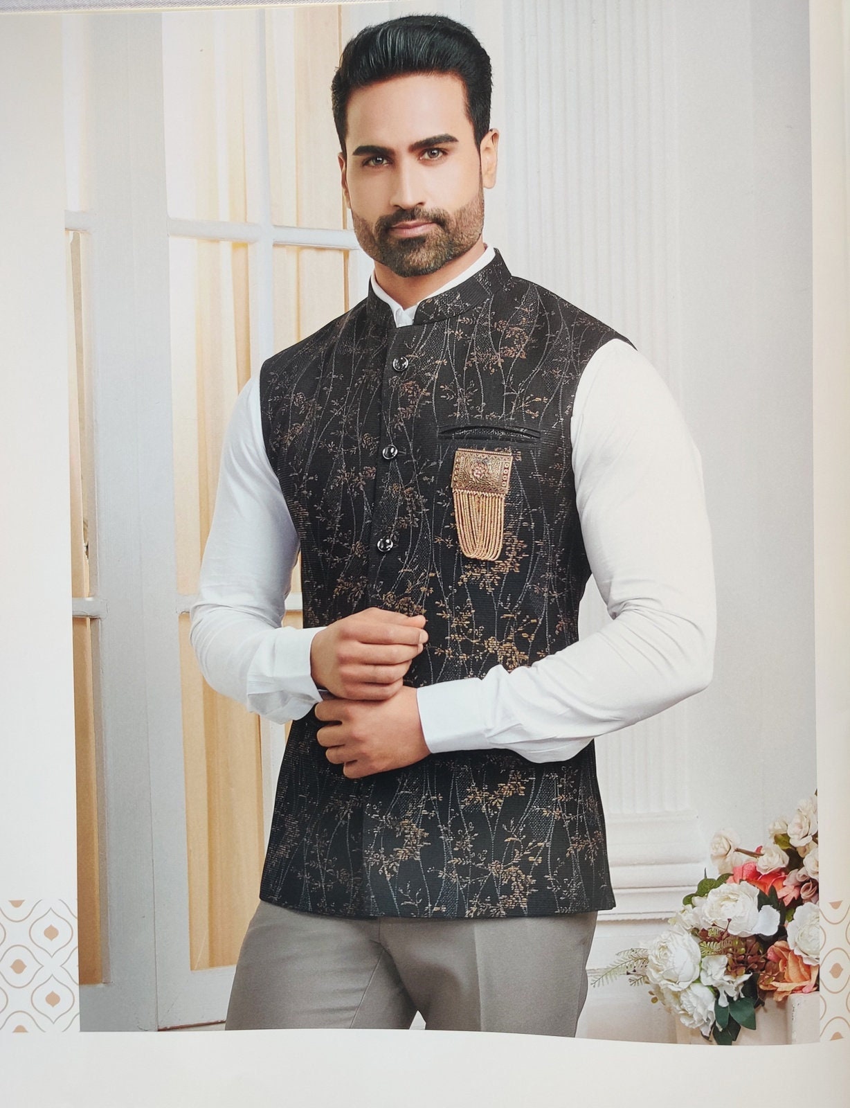 Printed half coat store for mens