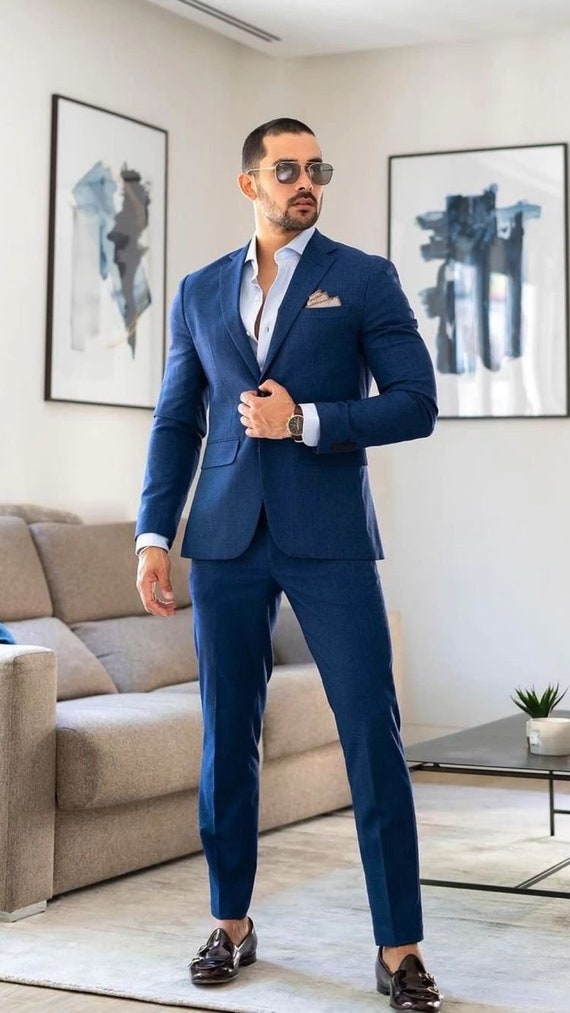 Premium Two Piece Suit for Men, Office Suit, Formal Suit, Wedding Suit,  Party Suit, Casual Suit with Free Matching Tie -  Portugal