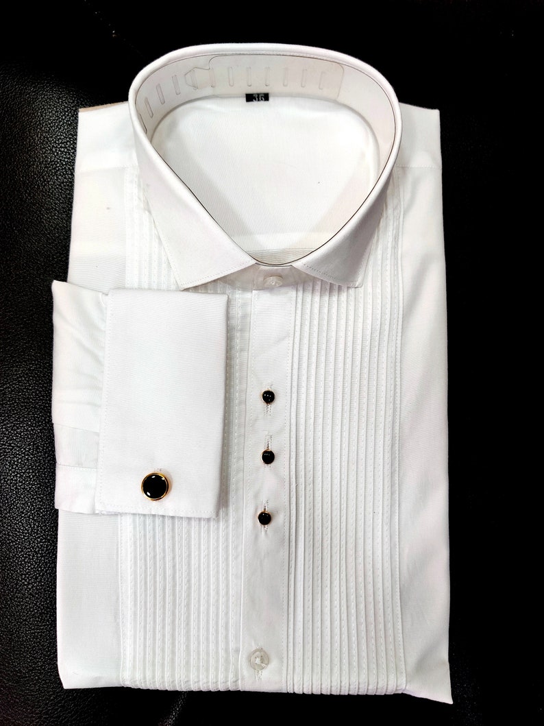 Tuxedo Dress Shirt for Man With Bow Tie & Cufflink Half - Etsy