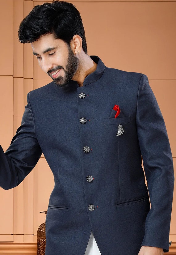 Blue clearance jodhpuri blazer