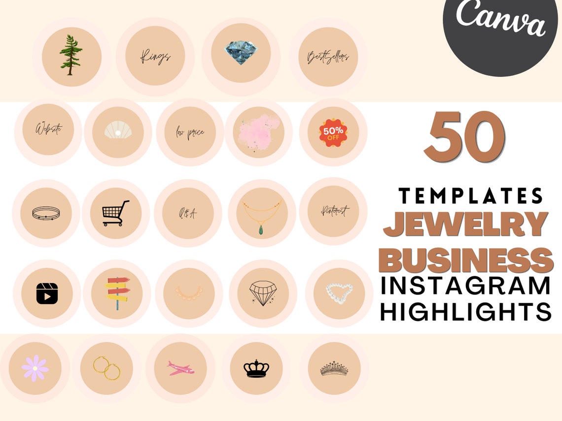 50 Instagram Highlights Covers Templates for Jewelry Business Instagram