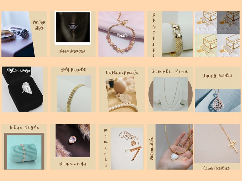 50 Instagram Posts Templates for Jewelry Business social Media
