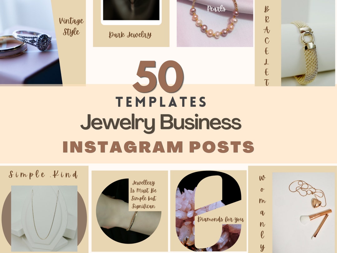 50 Instagram Posts Templates for Jewelry Business social Media