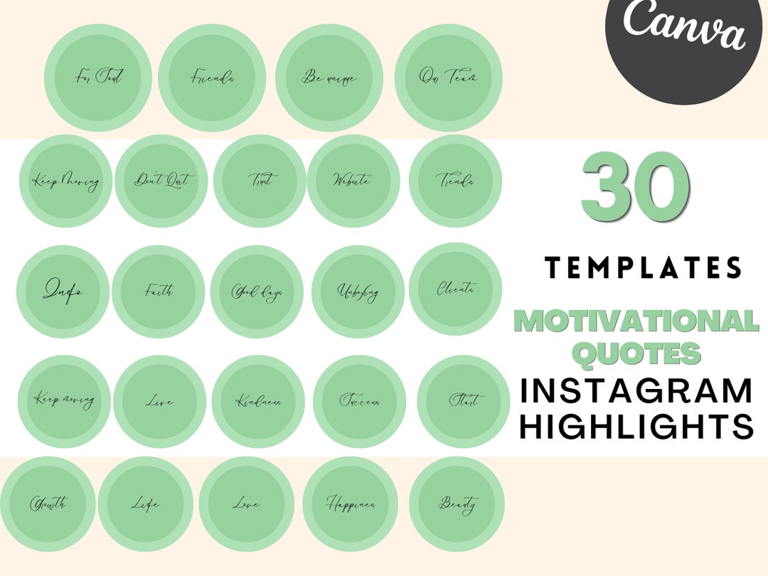30 Instagram Highlights Covers Templates Motivational Quotes Etsy