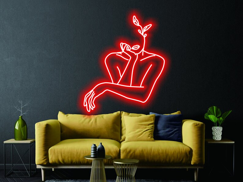 Woman Line Art Neon Sign Abstract Woman Body Led Sign Custom Etsy