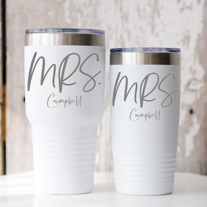 Mrs. Tumbler, Bride Tumbler, Personalized Bride To Be Gift, Wedding Tumbler Custom Name Bride Cup Engagement Anniversary Gift For Her Couple