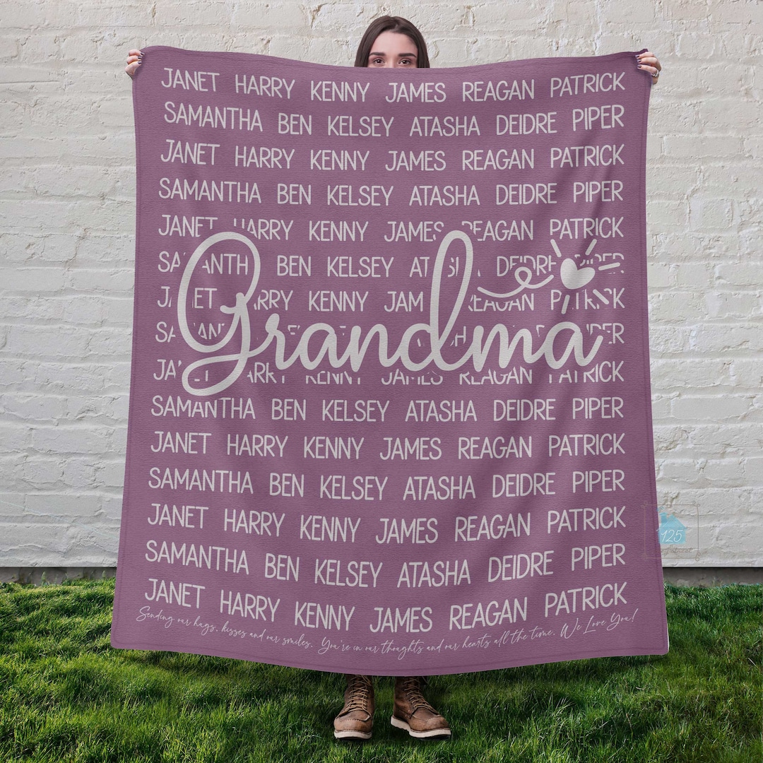 Grandma Blanket, Custom Grandma Blanket With Grandkids Name, Mothers