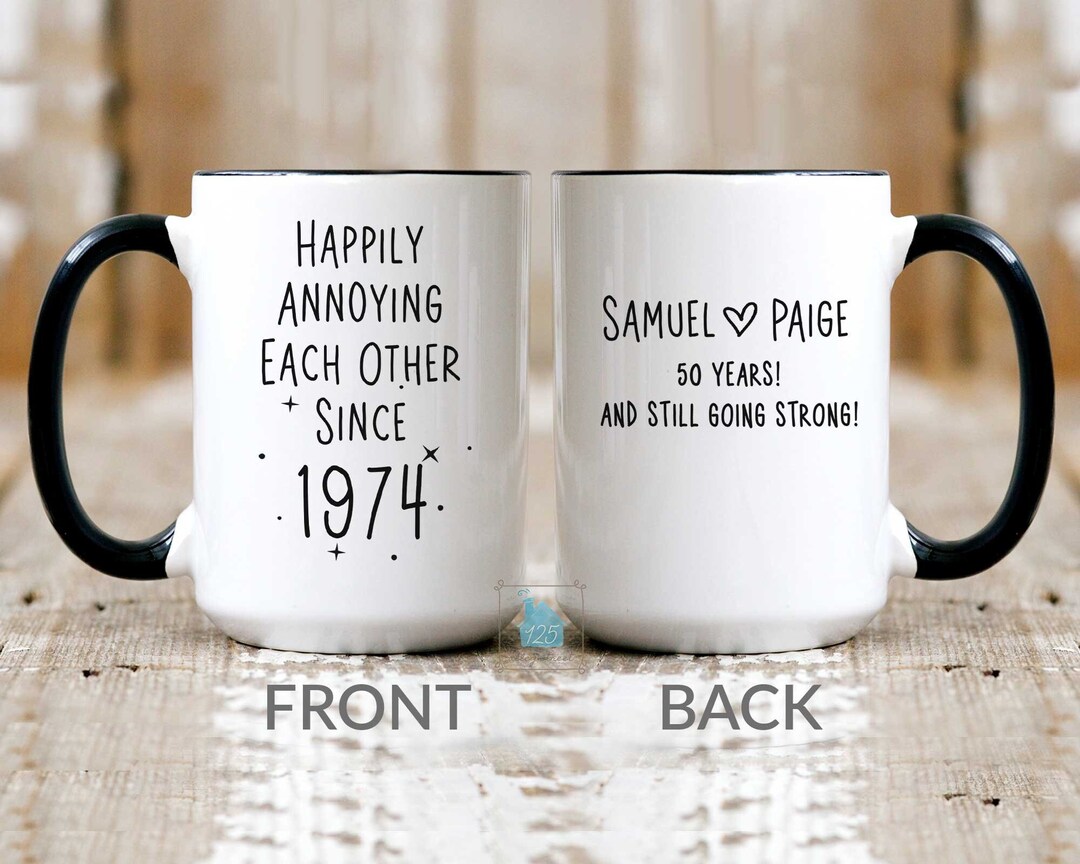 Personalised 50th Golden Anniversary Mug Set - Personalised Mugs Gifts - View #2