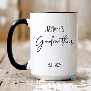 Godmother Mug, Godmother Gift, Personalized Godmother Proposal Gift For Godparents, Godmother Coffee Mug, Baptism Christening, Godmother EST