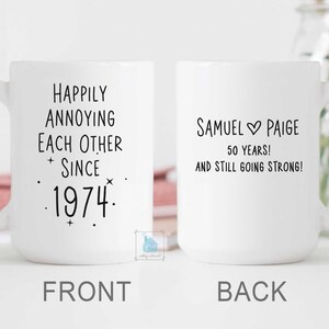 50th Anniversary Mug, 50 Year Wedding Anniversary Gift for Wife Husband ...
