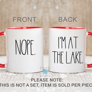 Lake House Gift, Lake Mug, Lake Life Decor, Funny Lake Lover Gift Idea, Lake Coffee Mug, Fishing Mug, Summer Camping Boating Mug, Nope Cup image 2