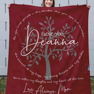 Daughter Blanket From Mom Dad, Personalized Daughter Gift From Parents, Custom Daughter Birthday Christmas Graduation, Name Throw Blanket