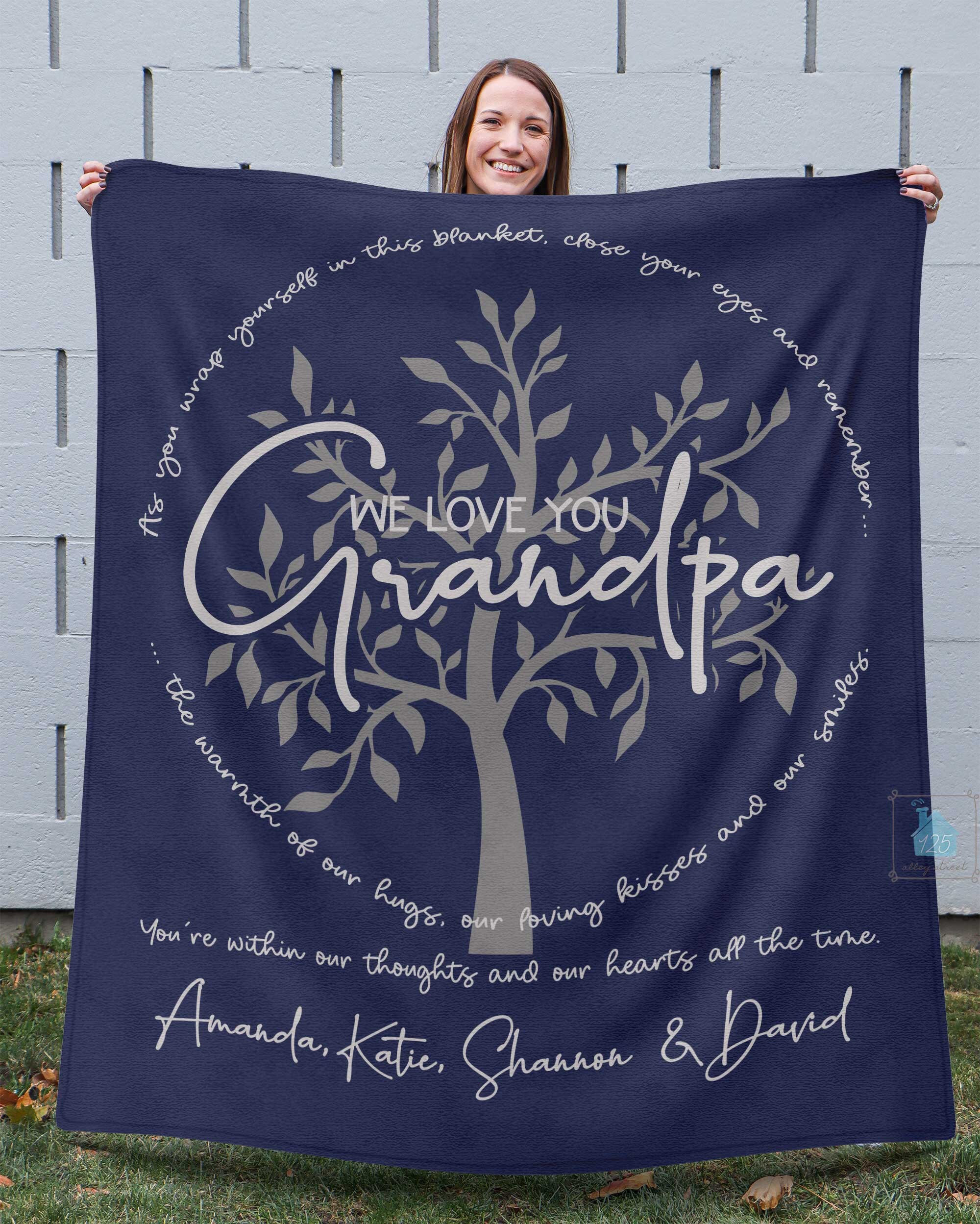 Grandpa Blanket Personalized Grandpa Gift for Grandpa Birthday Christmas Blanket With Grandkids Names Fathers Day Blanket for Dad Papa Etsy