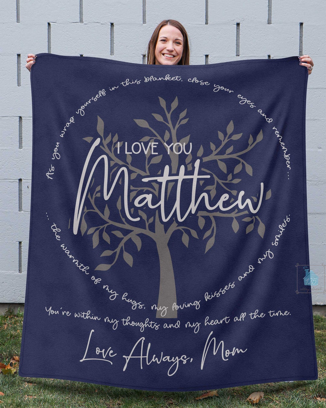 Son Blanket From Mom Dad Parents, Personalized Name Blanket Gift for