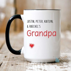 Grandpa Mug Gifts For Grandpa From Grandkids, Personalized Grandpa Coffee Mug, Grandpa Birthday Christmas Fathers Day Gift, Grandparents Cup