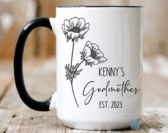 Godmother Mug, Personalized Godmother Proposal Gift For Godparents, Godmother Gift from Godson Goddaughter, Godmother EST Coffee Mug Baptism