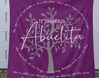 Abuelita Blanket, Personalized Abuelita Gift For Grandma Blanket From Grandkids Names Mom Mother In Law Spanish Abuela Grandma Mothers Day