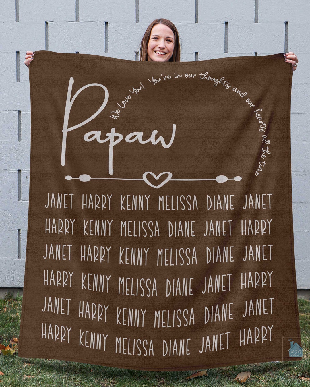 Papaw Blanket, Personalized Papaw Gift for Grandpa Blanket From