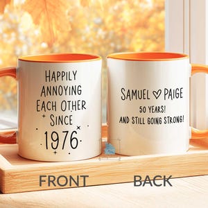 50th Anniversary Mug, 50 Year Wedding Anniversary Gift For Wife Husband, Happy 50 Yr Golden Mom Dad Parents Personalized Couple Coffee Cup image 10