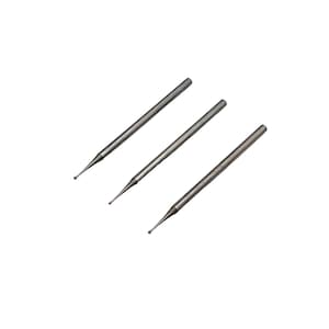 May include: Three silver metal tools with rounded tips. The tools are used for crafting and jewellery making.
