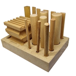 Wooden Swage Block And Punch Set