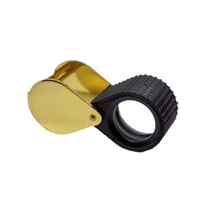 Rubber Grip Magnifying Loupe With Gold Body - x10 Magnification