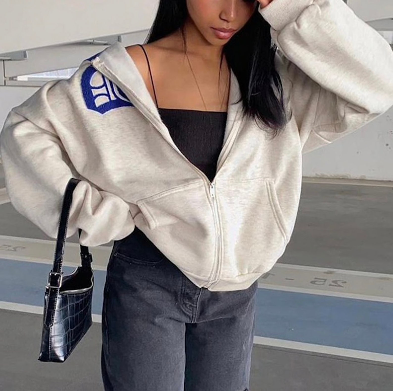 Grey baggy hoodie Clearance