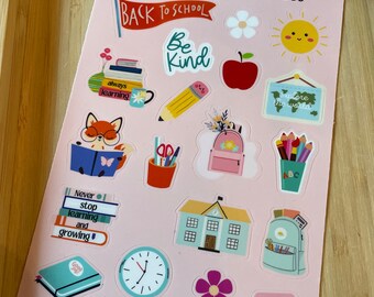 School Days Sticker Sheet | Stickers| Planner Stickers| Sticker Sheets|Homeschool Planning| Scrapbook Stickers| Teacher Gift