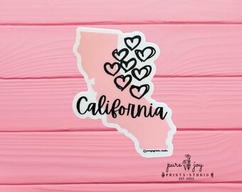 California Love Sticker, Water proof, Vinyl, Love my State Sticker,
