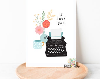 I Love You, Valentine's Day, Greetings, Blank Note Card, Kraft Envelope, Thinking of You, Stationary, Single Card or Set of 4